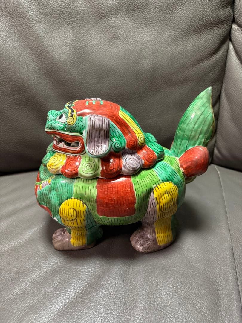 獅子　蓋付き香炉　香炉　置物