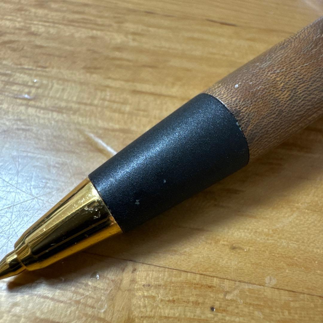 旧型 野原工芸 シャーペン 0.5mm 槐 旧金具 固定型金具 ゴールド 木軸