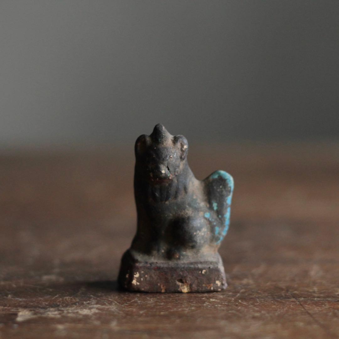 古い 土人形 狛犬 古道具 アンティーク 狛犬のみ