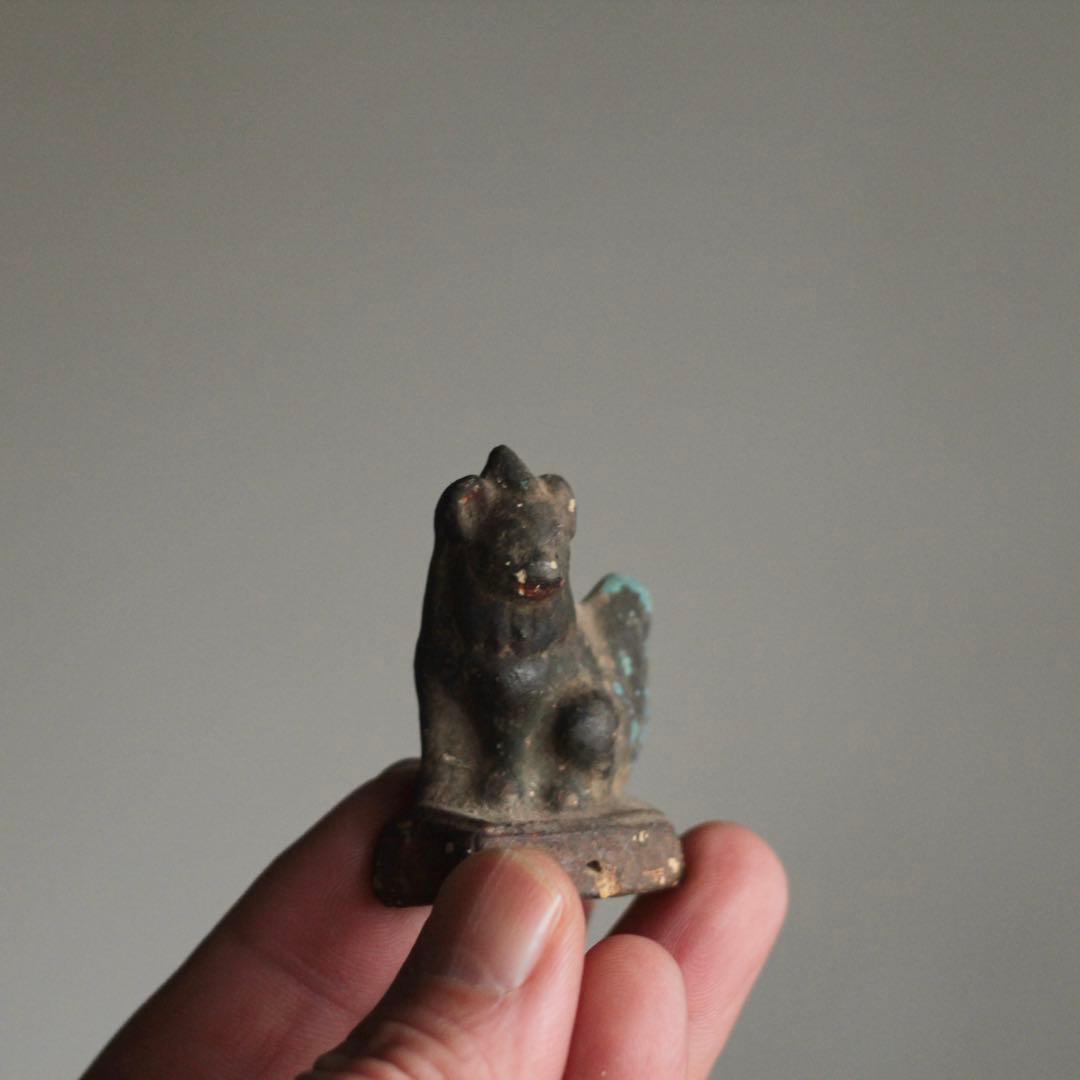 古い 土人形 狛犬 古道具 アンティーク 狛犬のみ