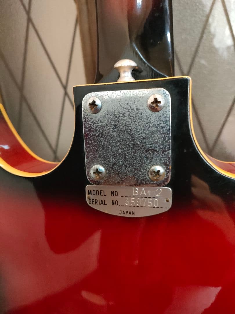 【ジャンク品】Teisco BA-2 セミアコースティックエレキベース レッド
