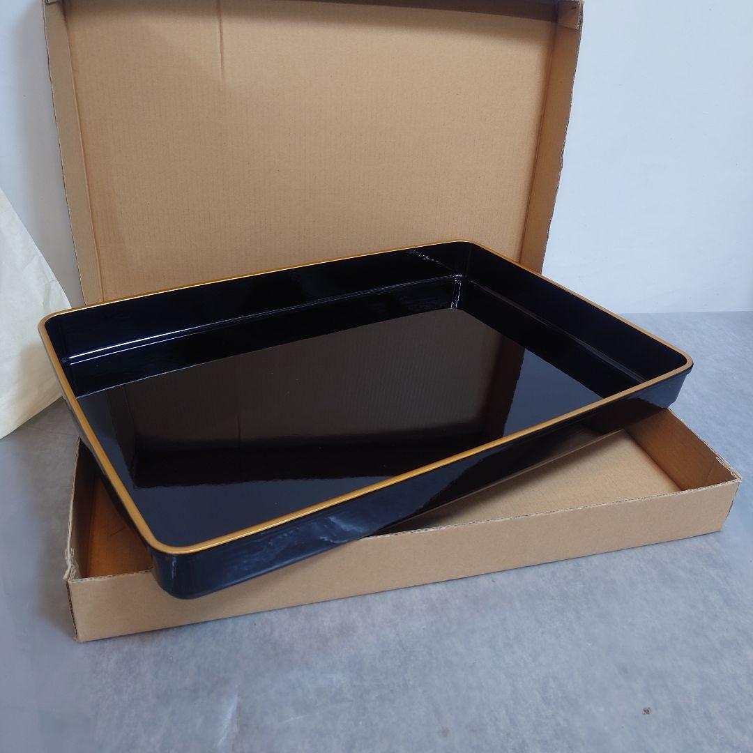 未使用 PC 賞状盆 金渕 54cm 黒と金 約55x38x5.5cm