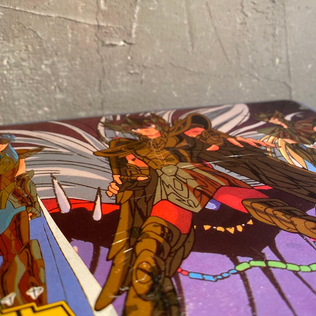 昭和レトロ 聖闘士星矢 ミニトランクケース 不二家 ブリキ缶 キャラクター