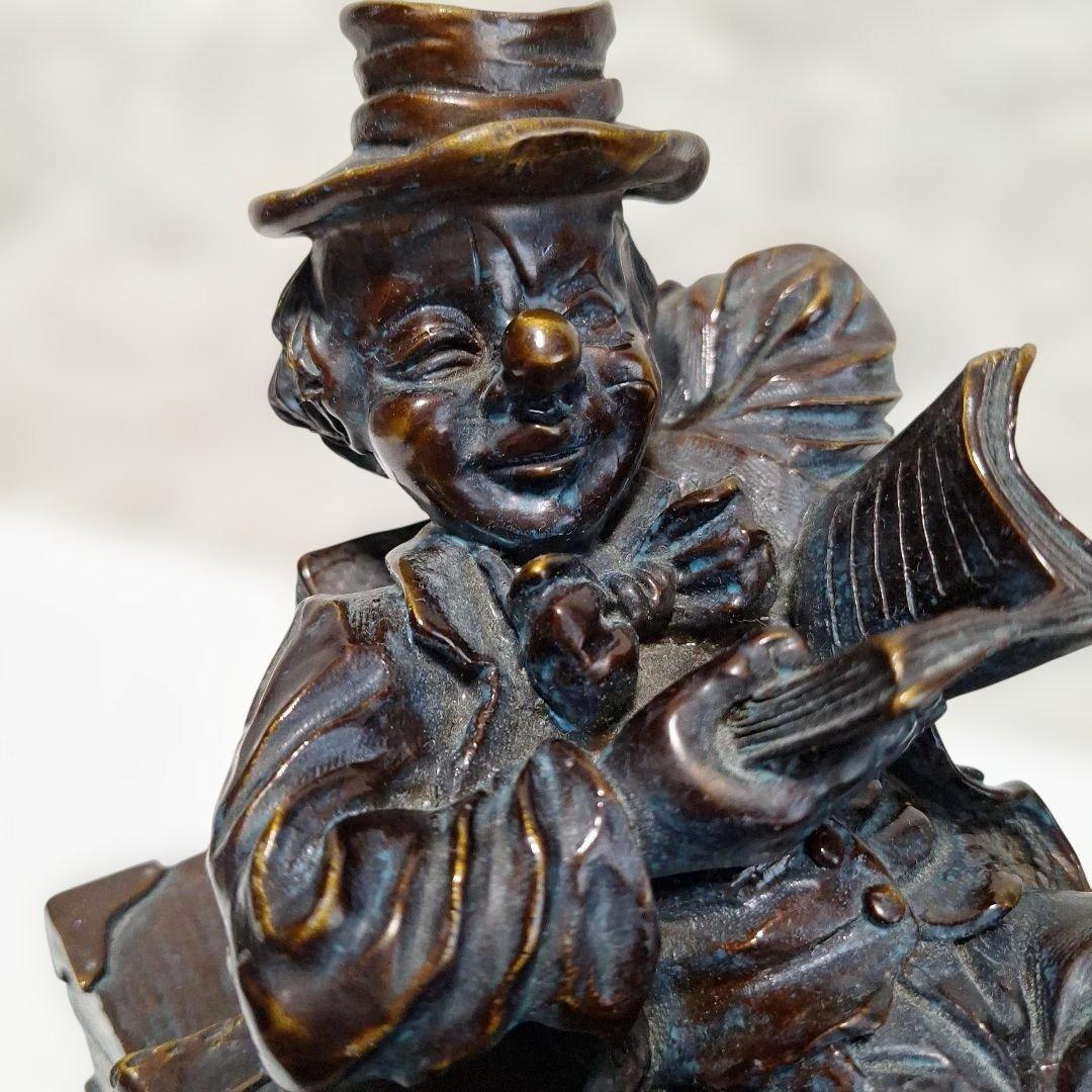 置物　ブロンズ像　本を読む少年　インテリア　アンティーク　オブジェ　　希少