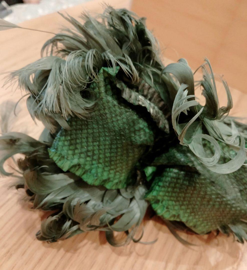 グリーン　ヘッドドレス　蛇革　ヘアバンドコスプレ二階堂大和カチューシャ　髪飾り