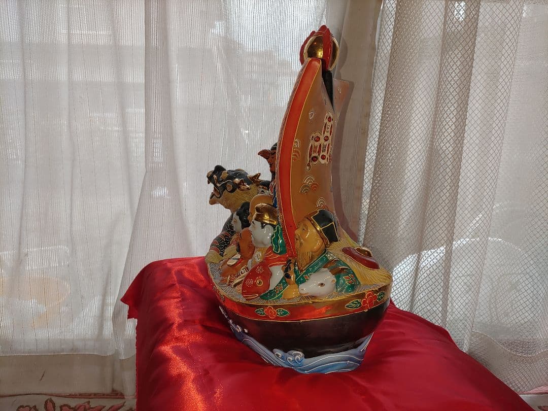 宝船　置物　九谷焼　七福神　焼物