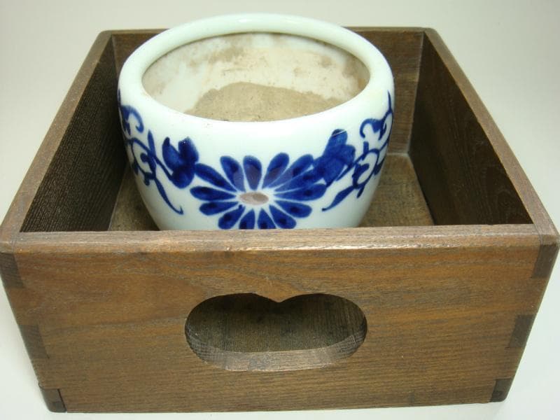 火入れ■古い煙草盆 花唐草紋 灰器 手炉 花器 たばこ盆 古民具 時代物骨董品■