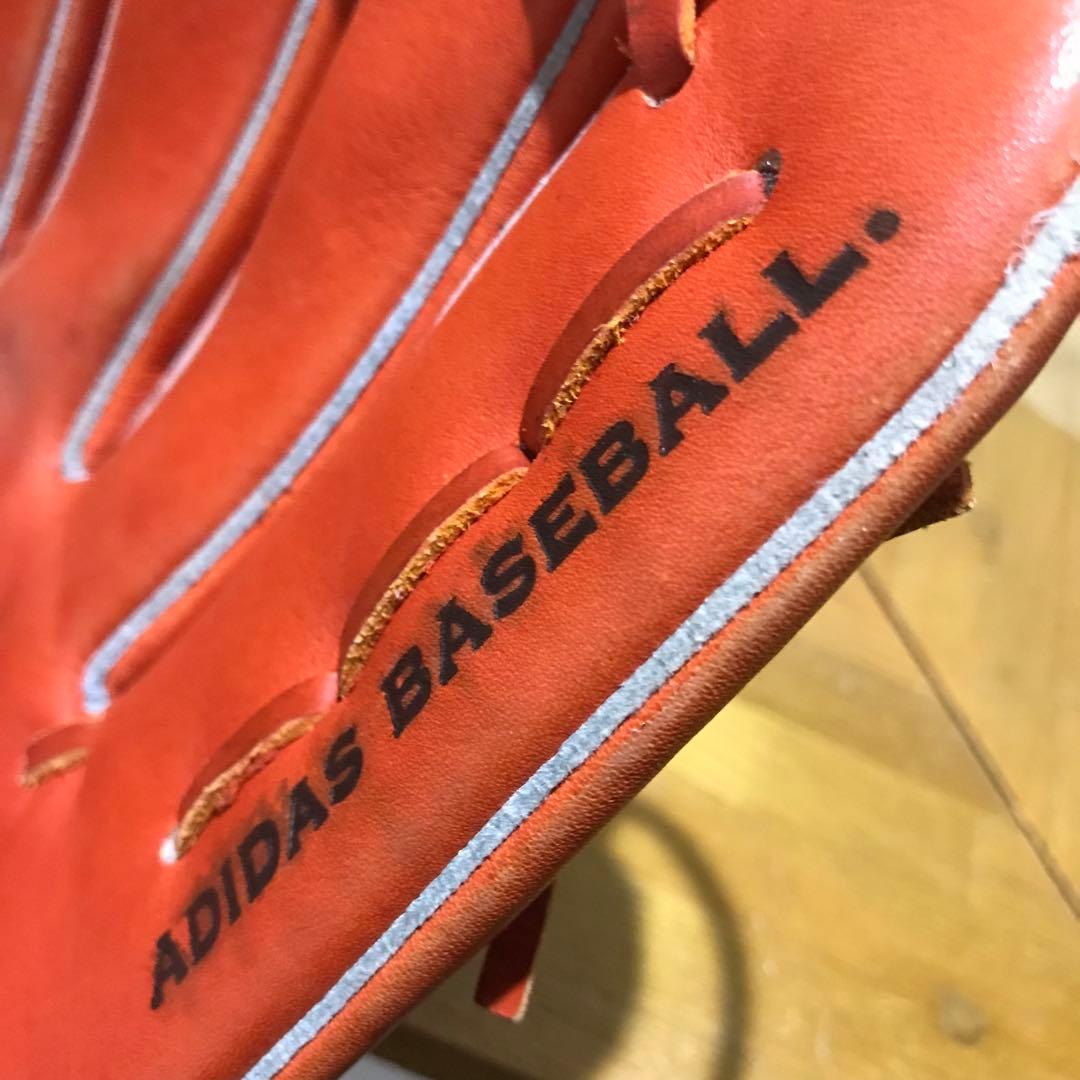 adidas 大人用 外野手 軟式野球グローブ オレンジ レザー