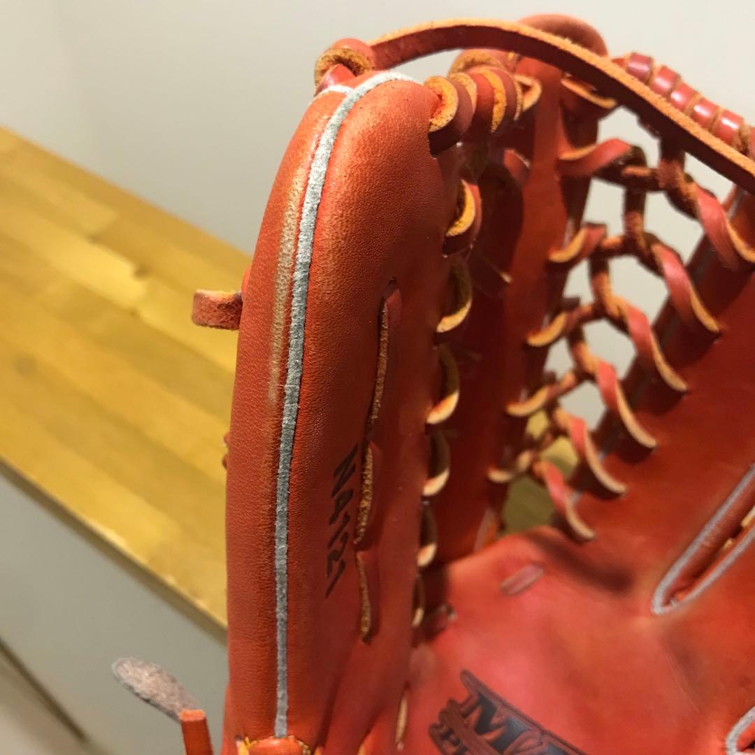 adidas 大人用 外野手 軟式野球グローブ オレンジ レザー