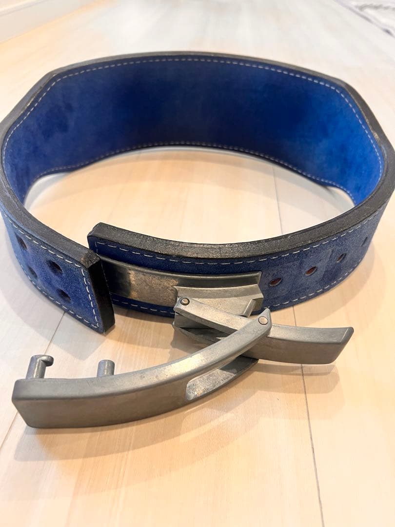 INZER（インザー）パワーベルト レバーアクション　ブルー　前面ワイドタイプ