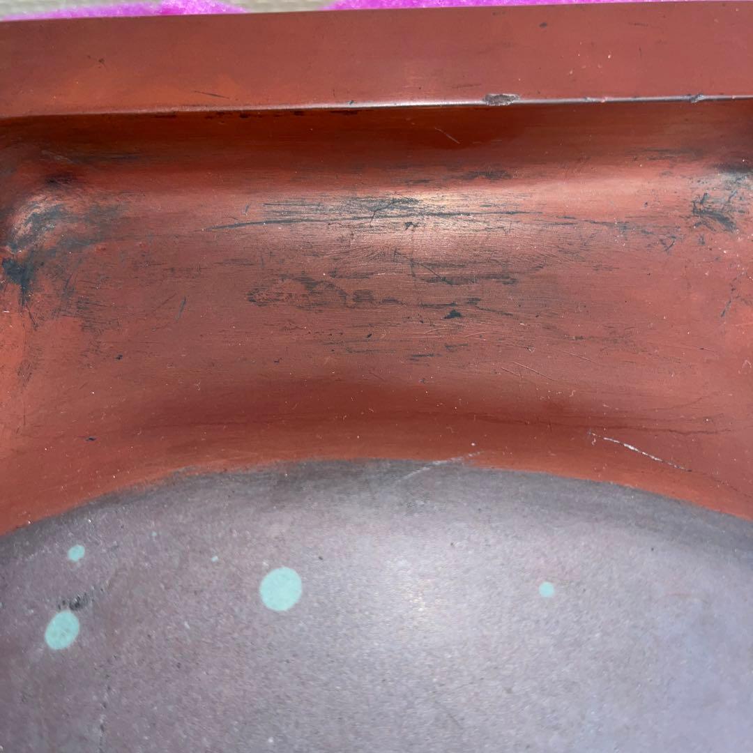 ⭕️紫雲石硯　名工　熊谷利夫　号　瑞泉　大型長方研　2kg超　石紋綺麗　共桐箱