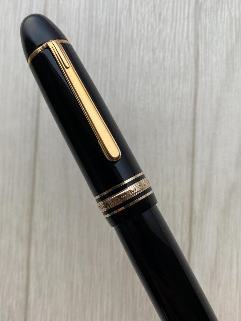 希少 美品モンブラン 149 なで肩18C（EF）中金（3帯）エボナイト 万年筆