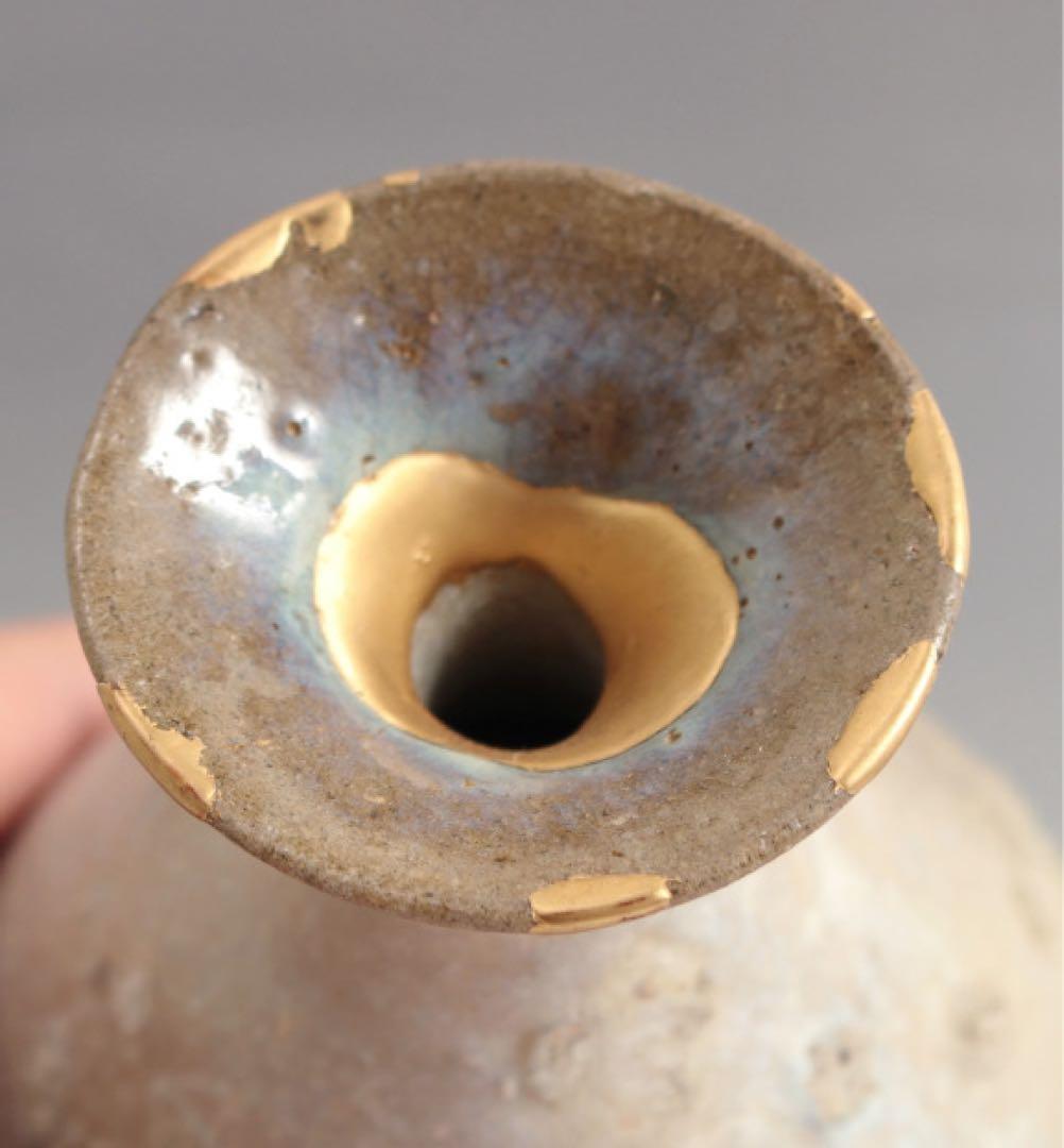 無地志野織部 美濃灰釉 窯変 徳利 酒器 古瀬戸 古美濃 古美術 古道具