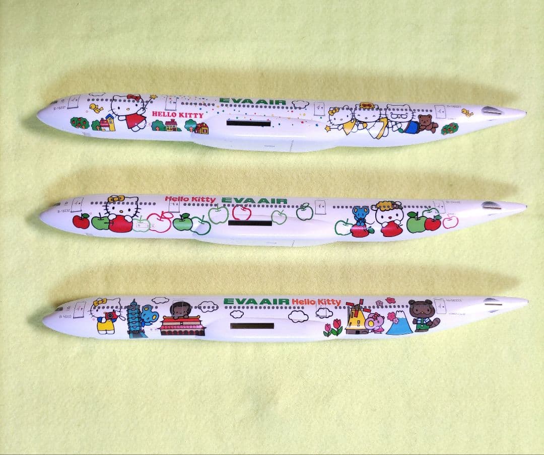 EVA AIR ハローキティ航空機モデル３種セット（1～3号機）