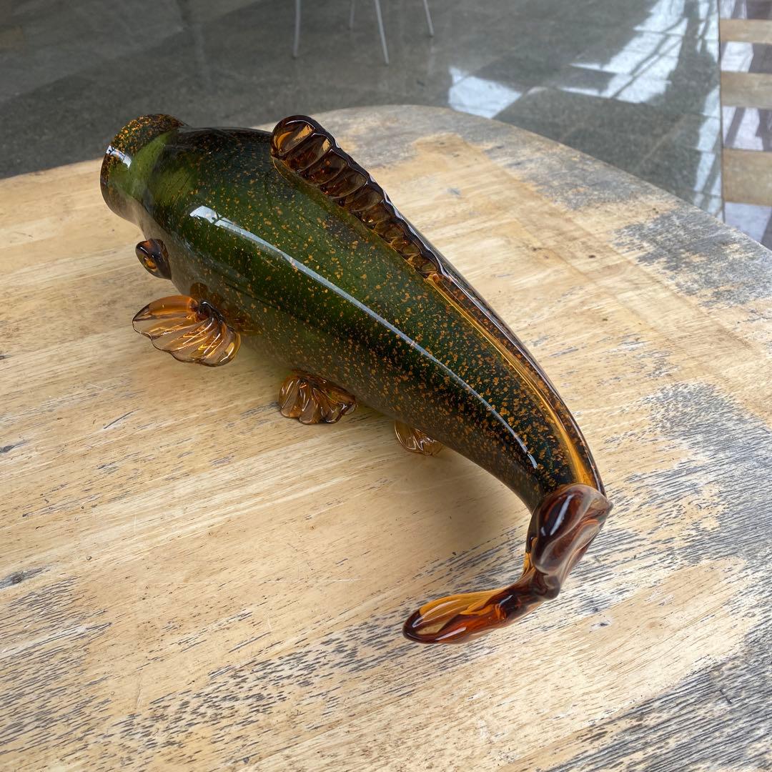 鯉　錦鯉　ガラス製　装飾品　置物　長さ42cm 重さ3.1kg