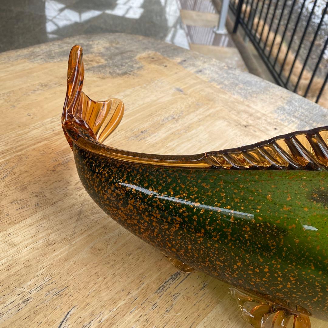 鯉　錦鯉　ガラス製　装飾品　置物　長さ42cm 重さ3.1kg