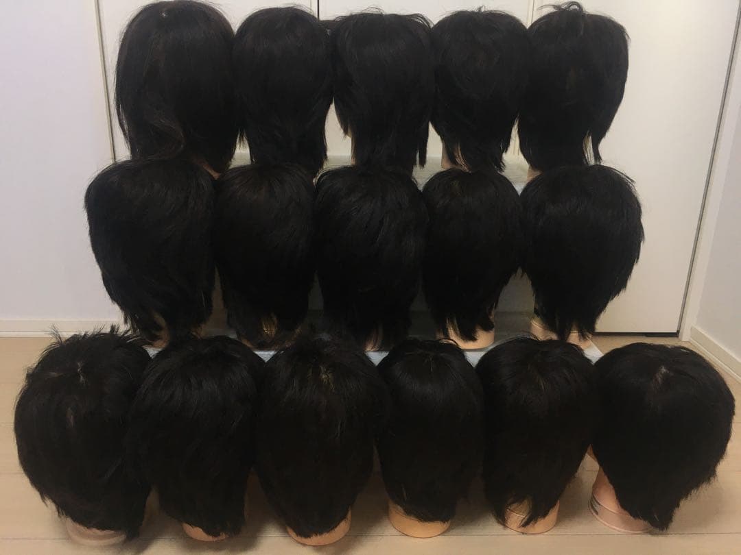 ① カットウィッグ 16体セット　ヘアカット カット マネキン 　美容師実技試験