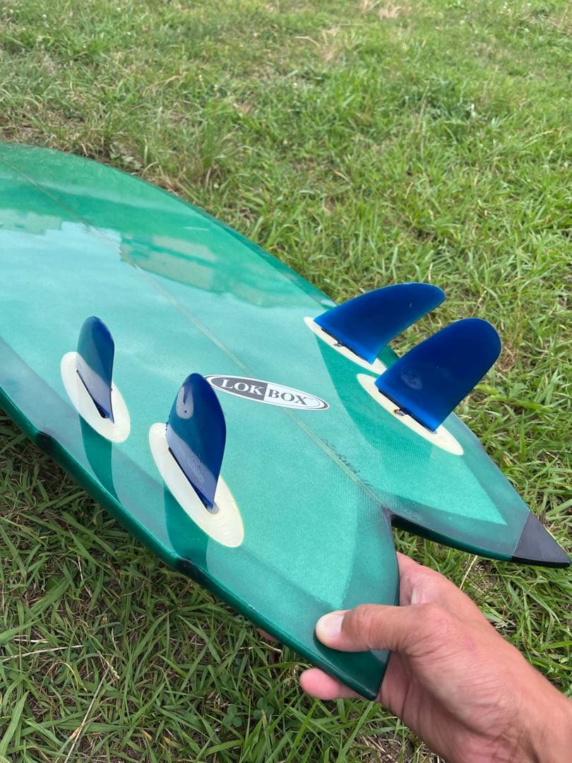 ショートボード6.0　フィン、ニットケースセット　フィッシュ　クワッドフィン