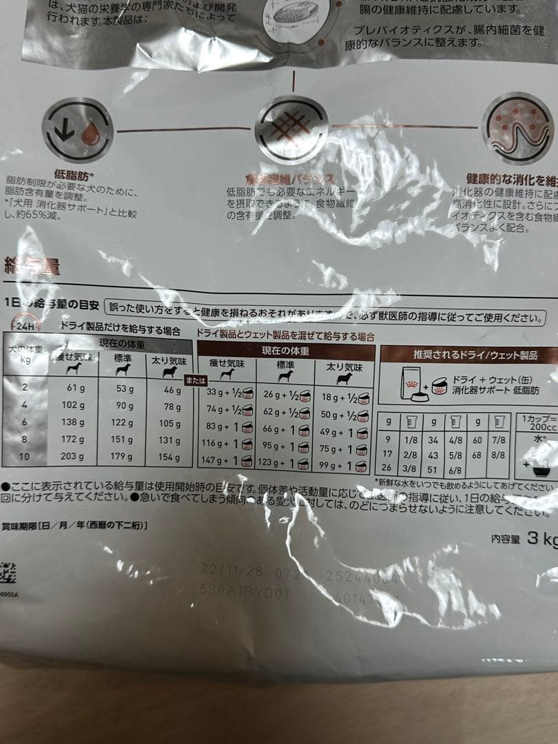 【24h以内発送】ロイヤルカナン 犬用 消化器サポート 低脂肪　3kg