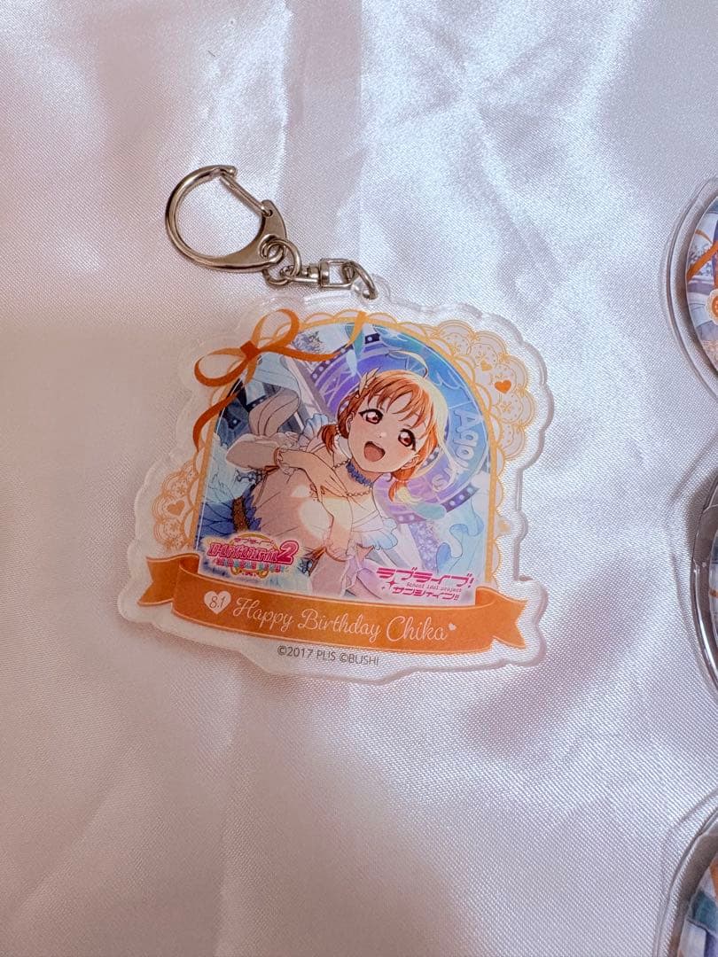 高海千歌 Aqours 誕生日缶バッジ30個 アクリルキーホルダー スクフェス2