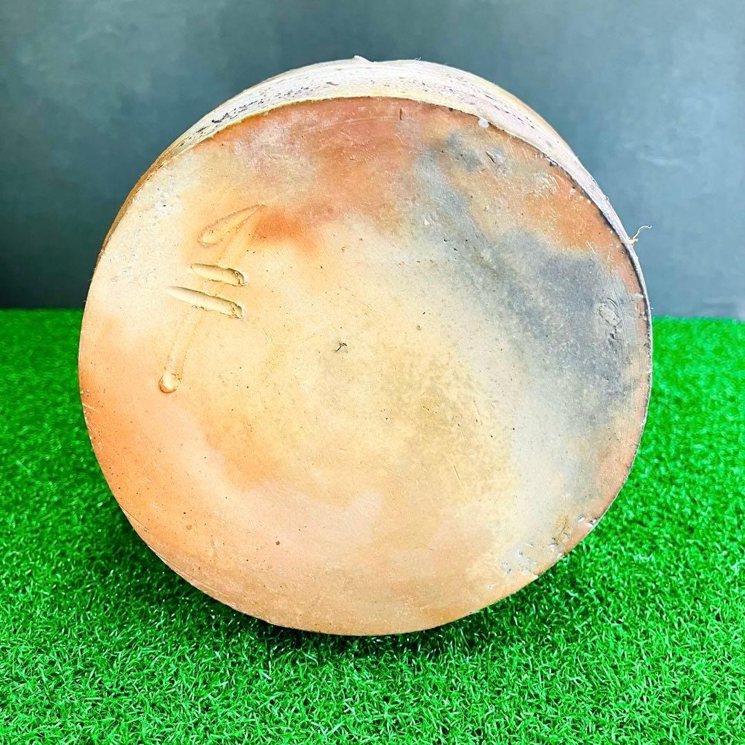 伝統工芸士 嶋幸博 備前焼 耳付花生 共箱 陶歴付き 登窯 骨董 焼き物 花瓶