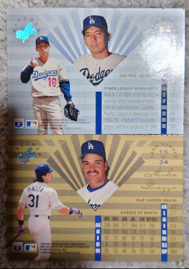 野茂英雄　マイク・ピアザ　ベースボール　カード　２枚セット　レア