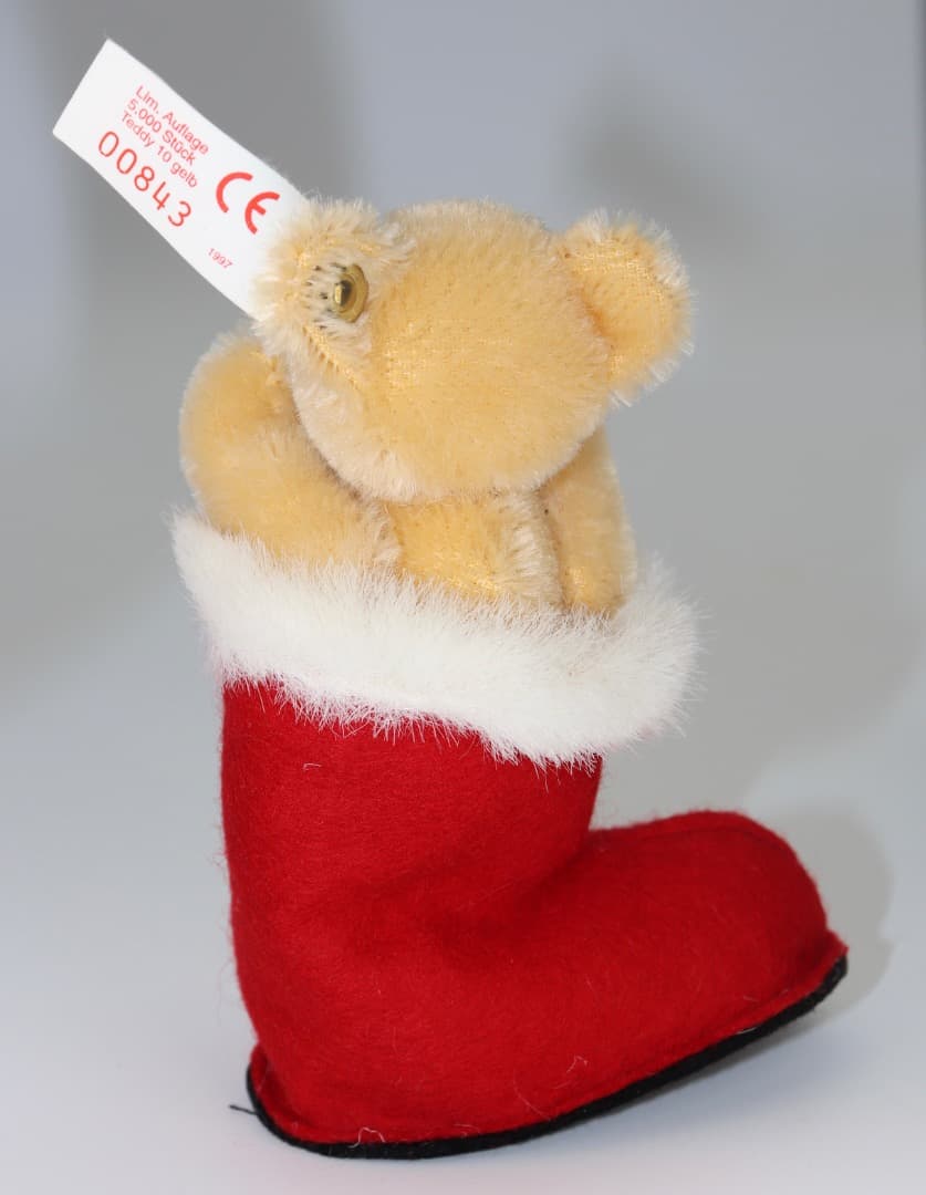 Steiff クリスマスブーツの中の小さなテディベア10cm 2000年度製品