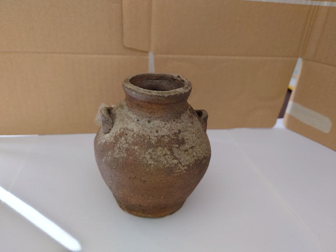 ★越前焼or常滑焼★耳月小壺★室町☆骨董品☆