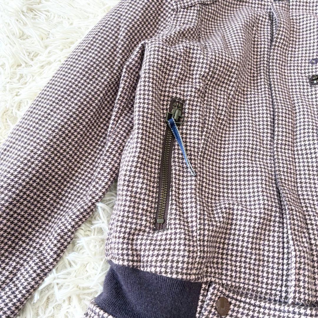 アディダスゴルフ 千鳥柄 ジップアップ ワンピース M ウール