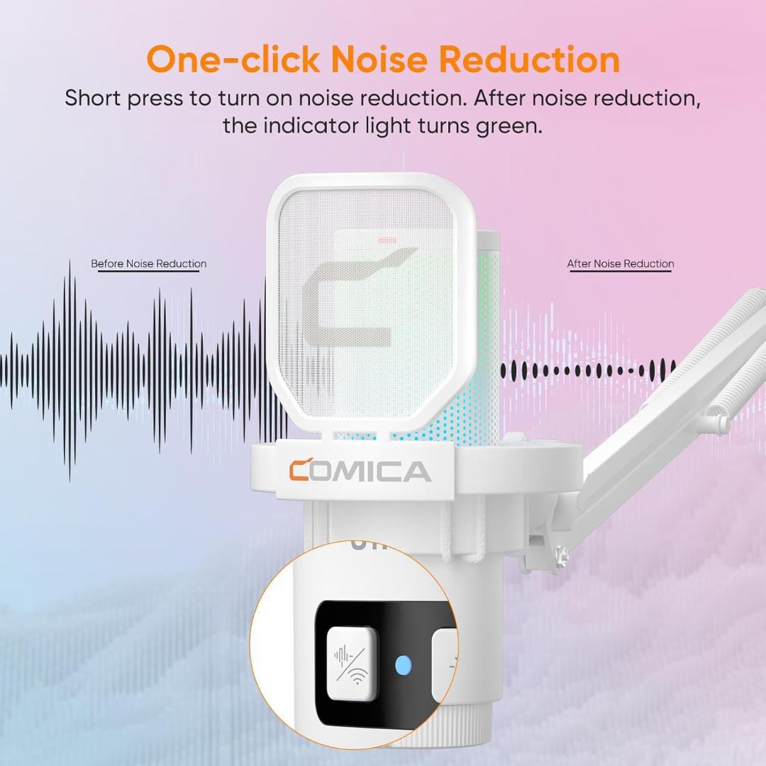 ワイヤレスUSBコンデンサーマイク ゲーミング マイクセット ブームアーム付