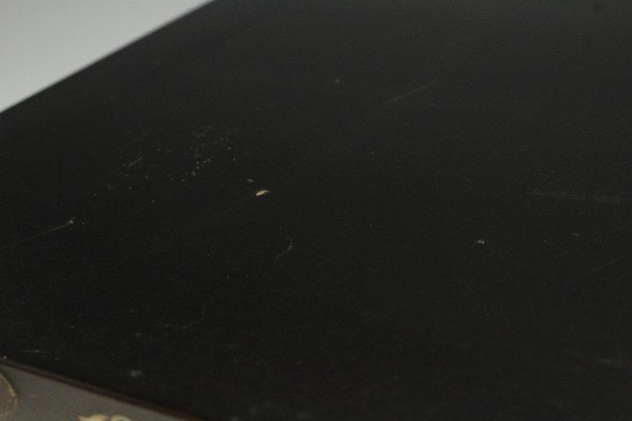 真塗り 螺鈿 草華紋 四方卓 香炉台 仏教美術(K-YC341)