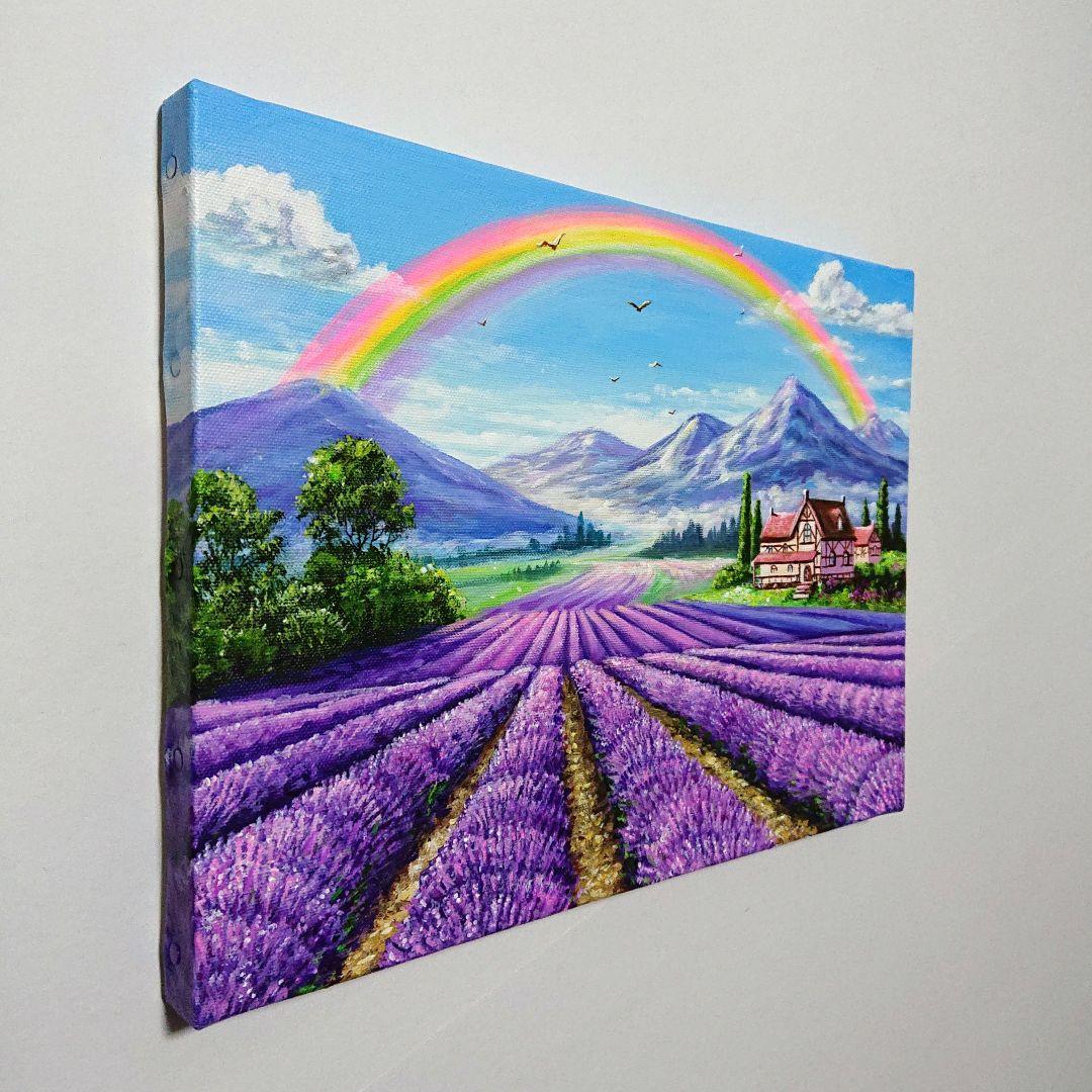 【Lavender garden】アクリル画 F4 風景画 絵画