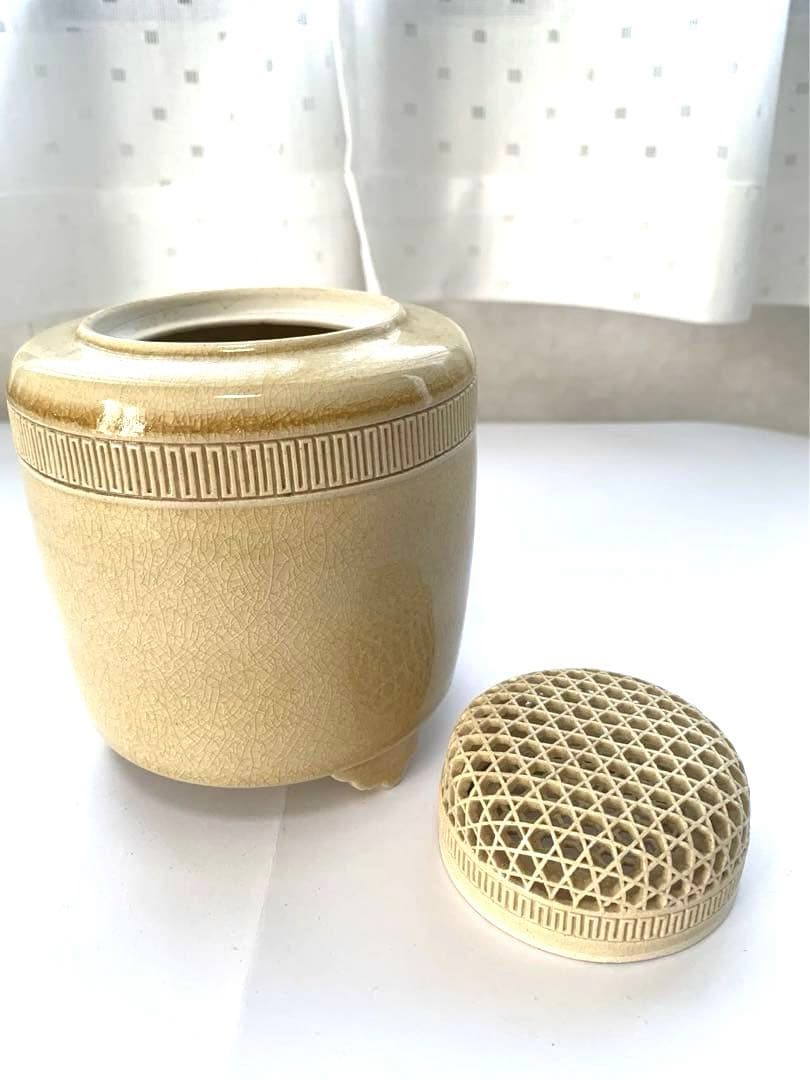 薩摩焼　透かし香炉　在銘　永田作　送料込み