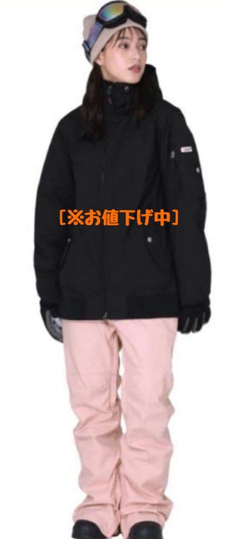 スノボウェア 黒・ピンク Ｌ
