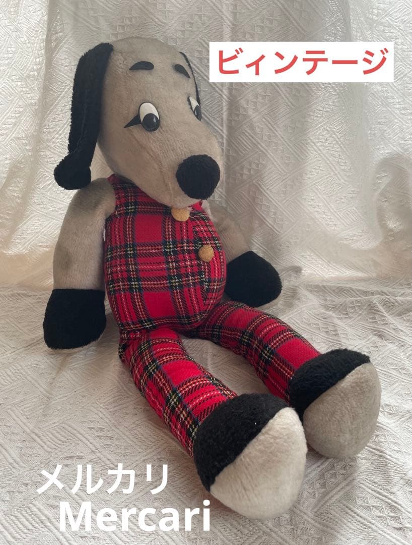 【特大約80cm】昭和レトロ　犬　ぬいぐるみ　ビィンテージ　当時物　メーカー不明