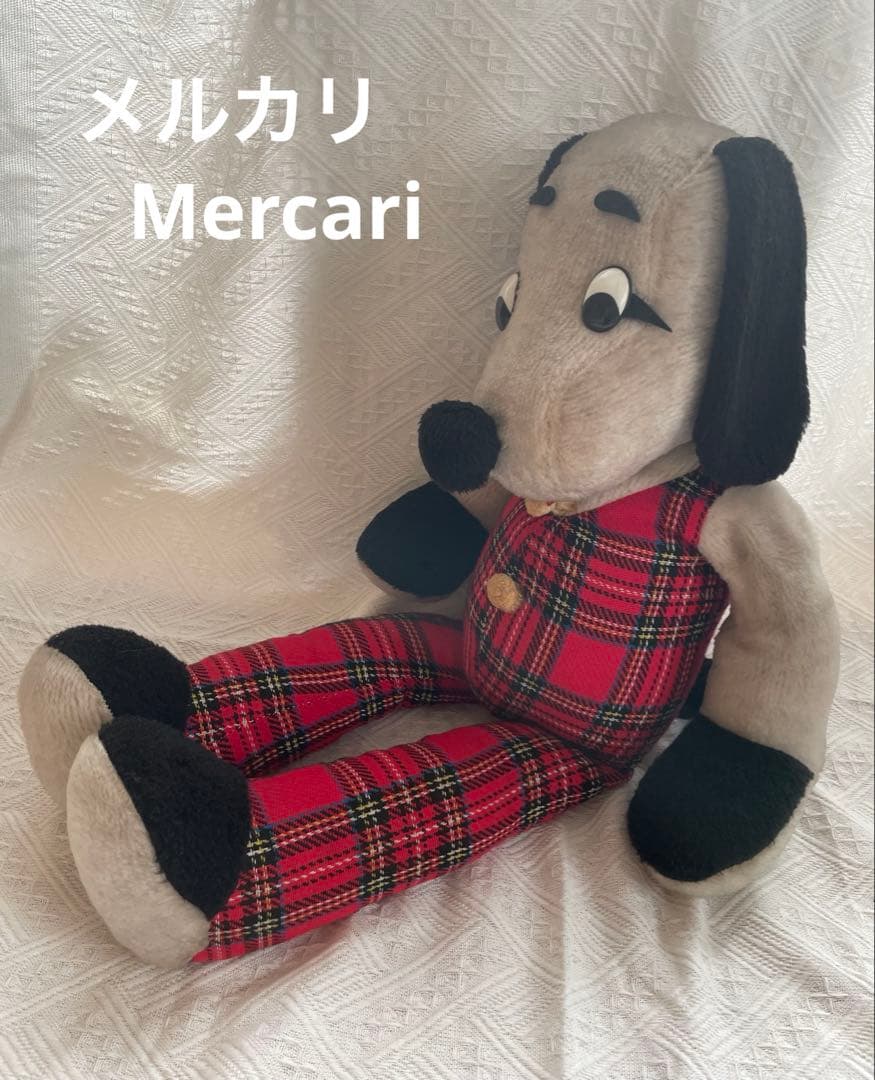 【特大約80cm】昭和レトロ　犬　ぬいぐるみ　ビィンテージ　当時物　メーカー不明