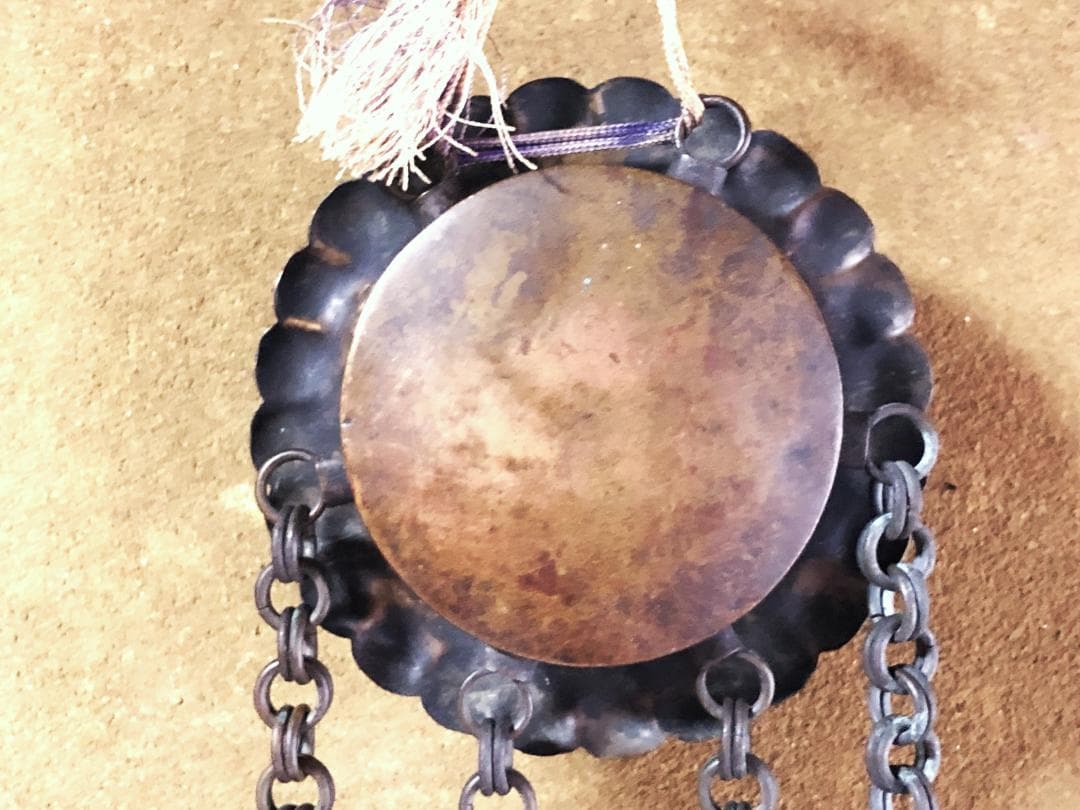 【 花角紋彫金連馬鈴 】　江戸時代　馬具装飾品　完