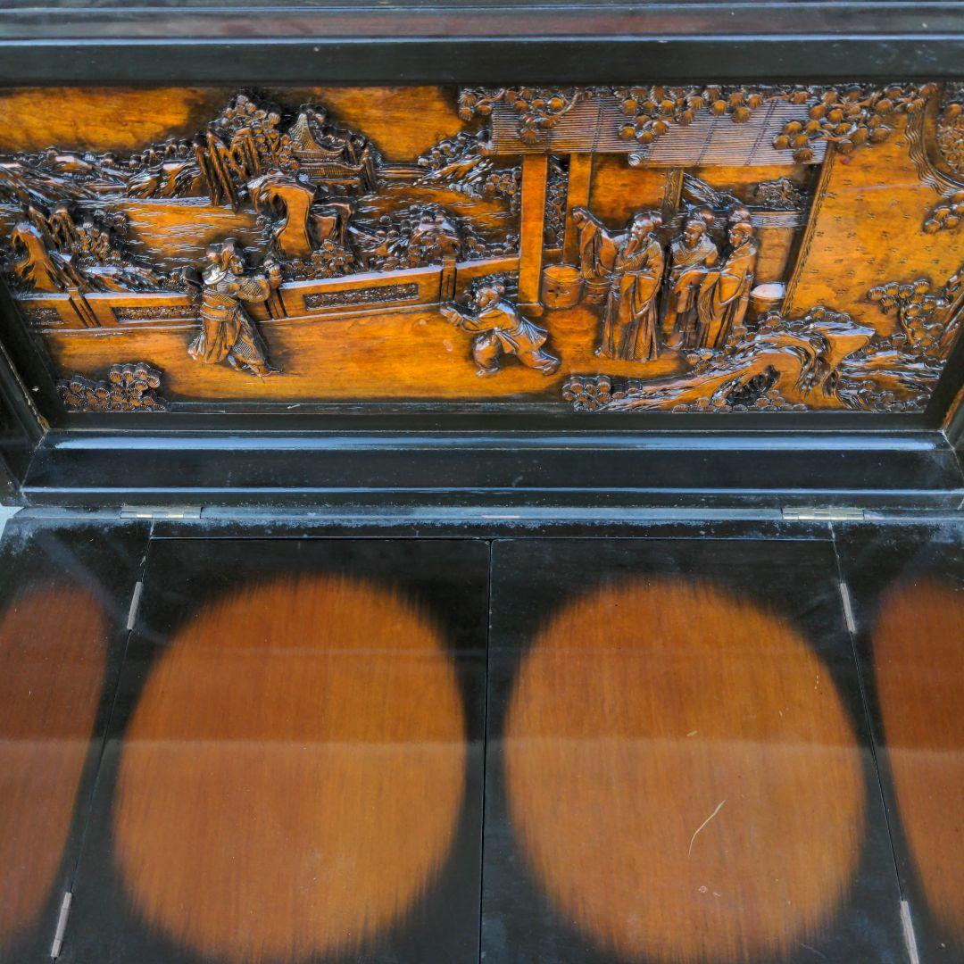 彫刻アンティーク家具　アンティーク家具　中国製チェストバー