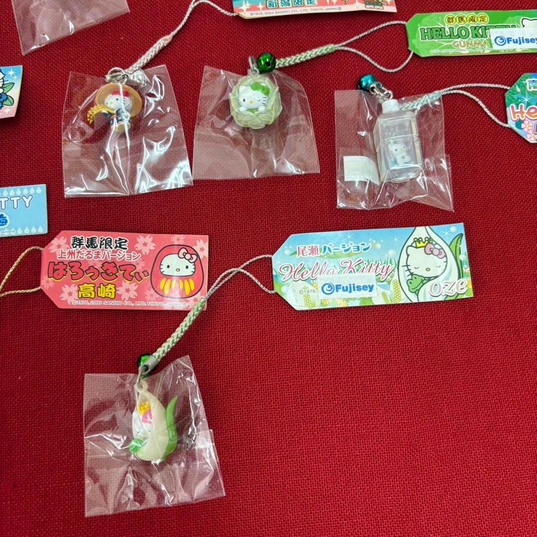 ハローキティ 山梨 信州 群馬 北陸 尾瀬 南アルプス ストラップ 14個セット