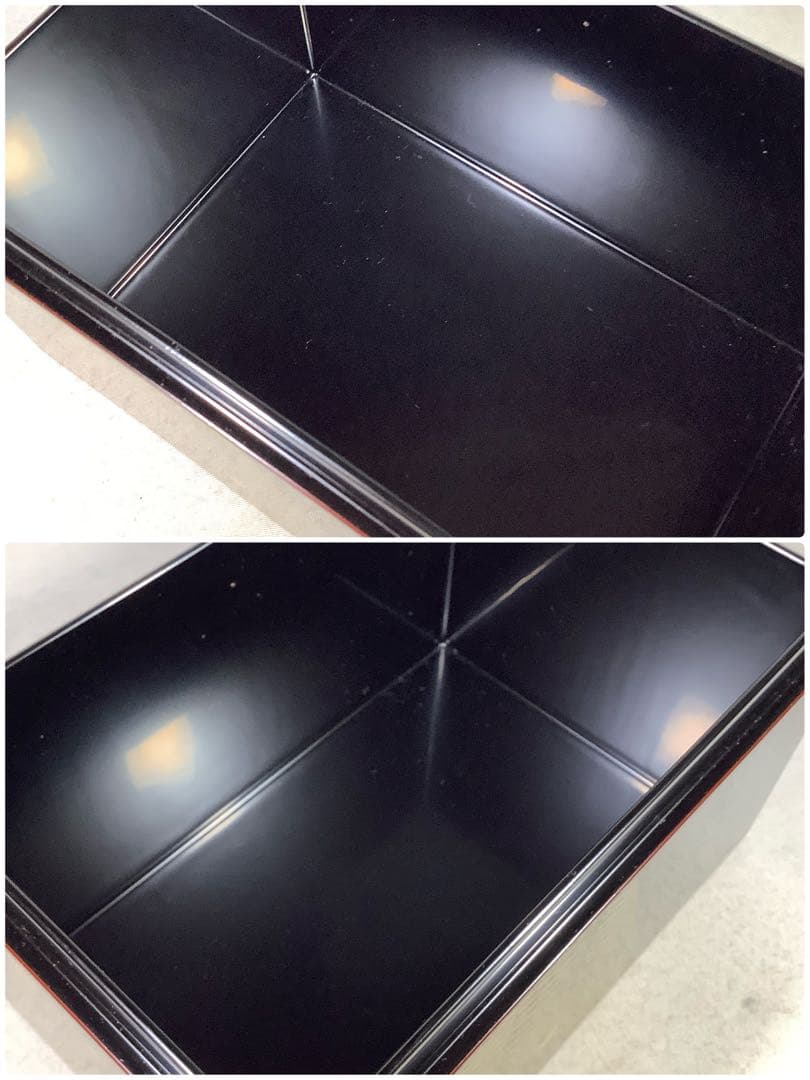 本漆手塗　松笠松葉蒔絵　利休箱　木製溜塗　仁清扇面　手塚桐鳳