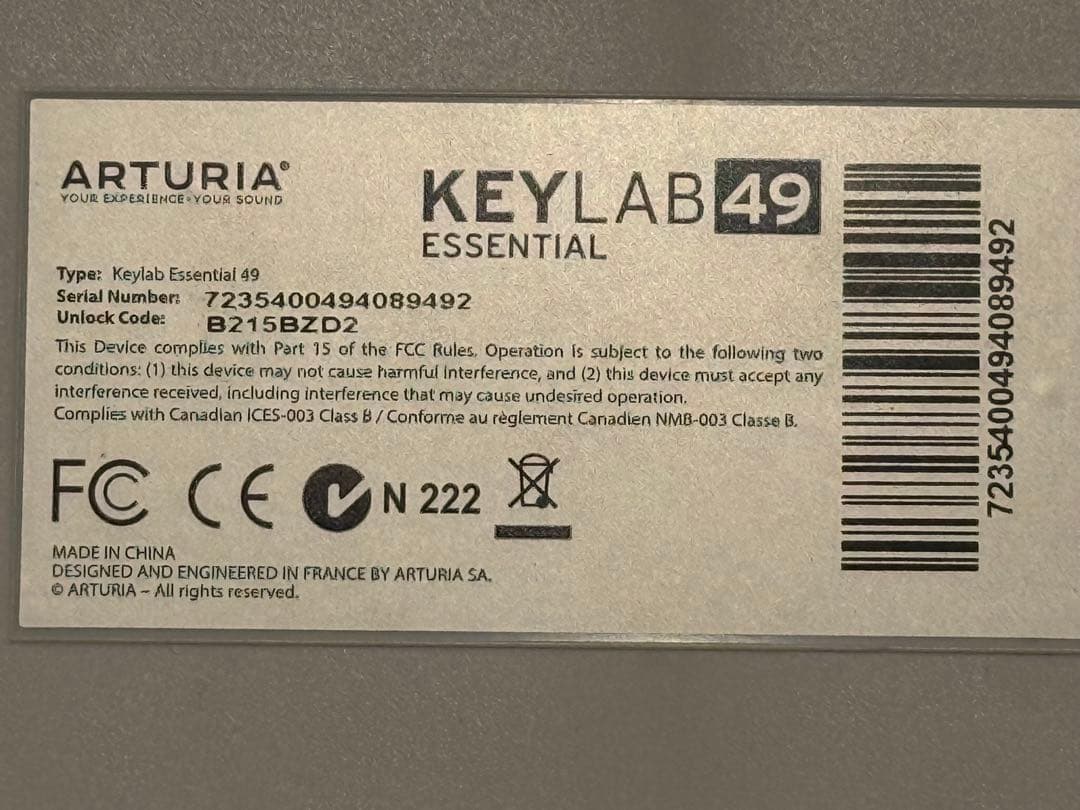 ARTURIA KEYLAB Essential 49 MIDIキーボード