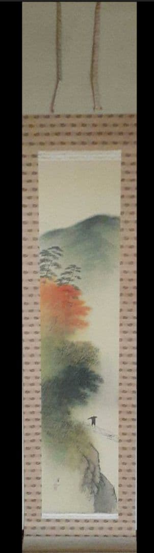 掛け軸/秋の風景/筏