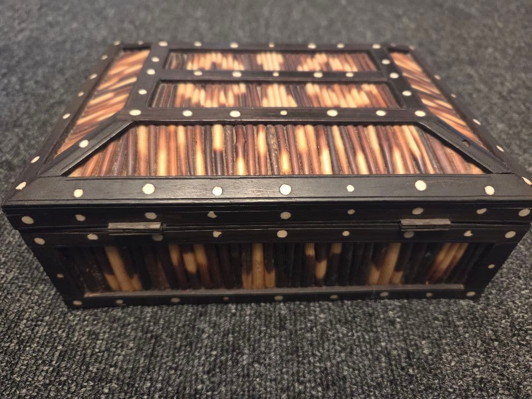 ★レア★ヤマアラシの針 手作り アンティーク アングロインディアン ボックス