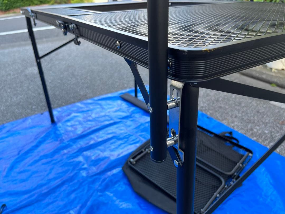 ロゴス(LOGOS) アイアンメッシュ テーブル　収納バック付き