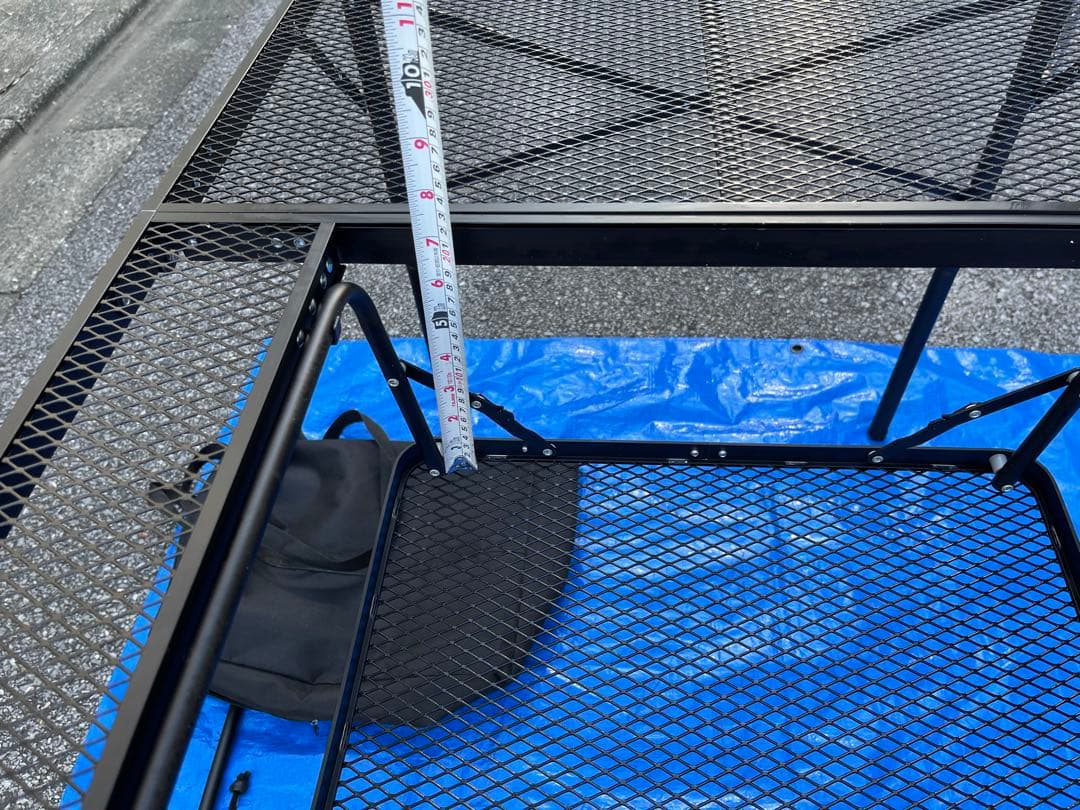 ロゴス(LOGOS) アイアンメッシュ テーブル　収納バック付き