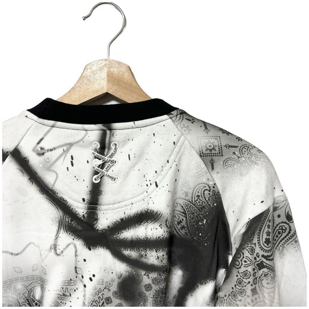 ラッセルノ ゴルフ クルーネック P.O スプレー ペイズリー ホワイト 2XL