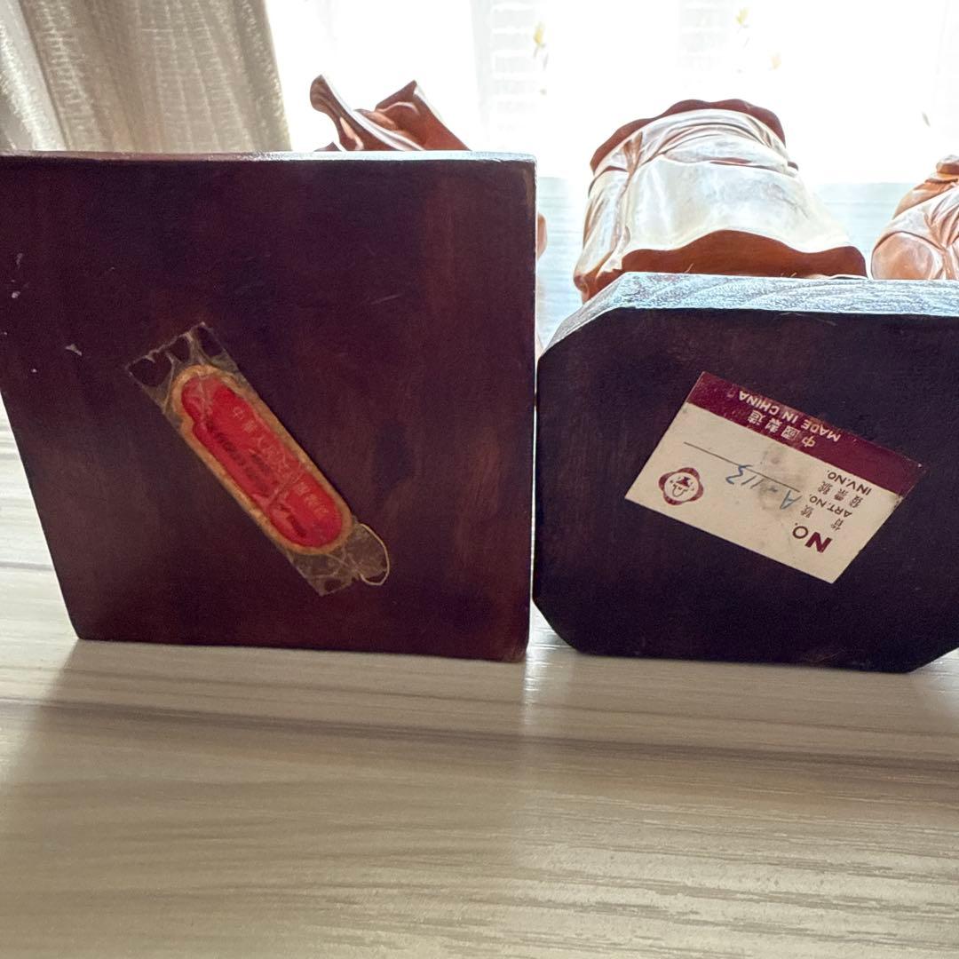 木製置物 4点まとめ売り 木彫り 中国製シールあり