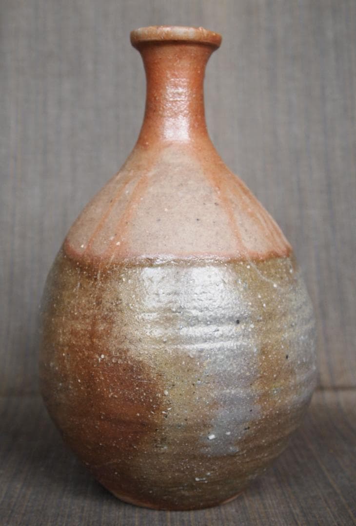 人気作家★大桐大《師：原田拾六》★【窯変】備前らっきょ徳利★共箱