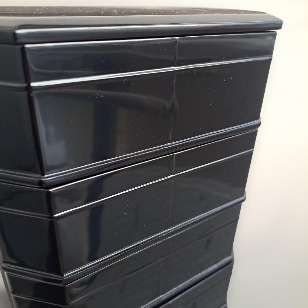 【輪島塗　5段\"縁高重】天然木製　真塗　㈱濱田屋　長期保管品