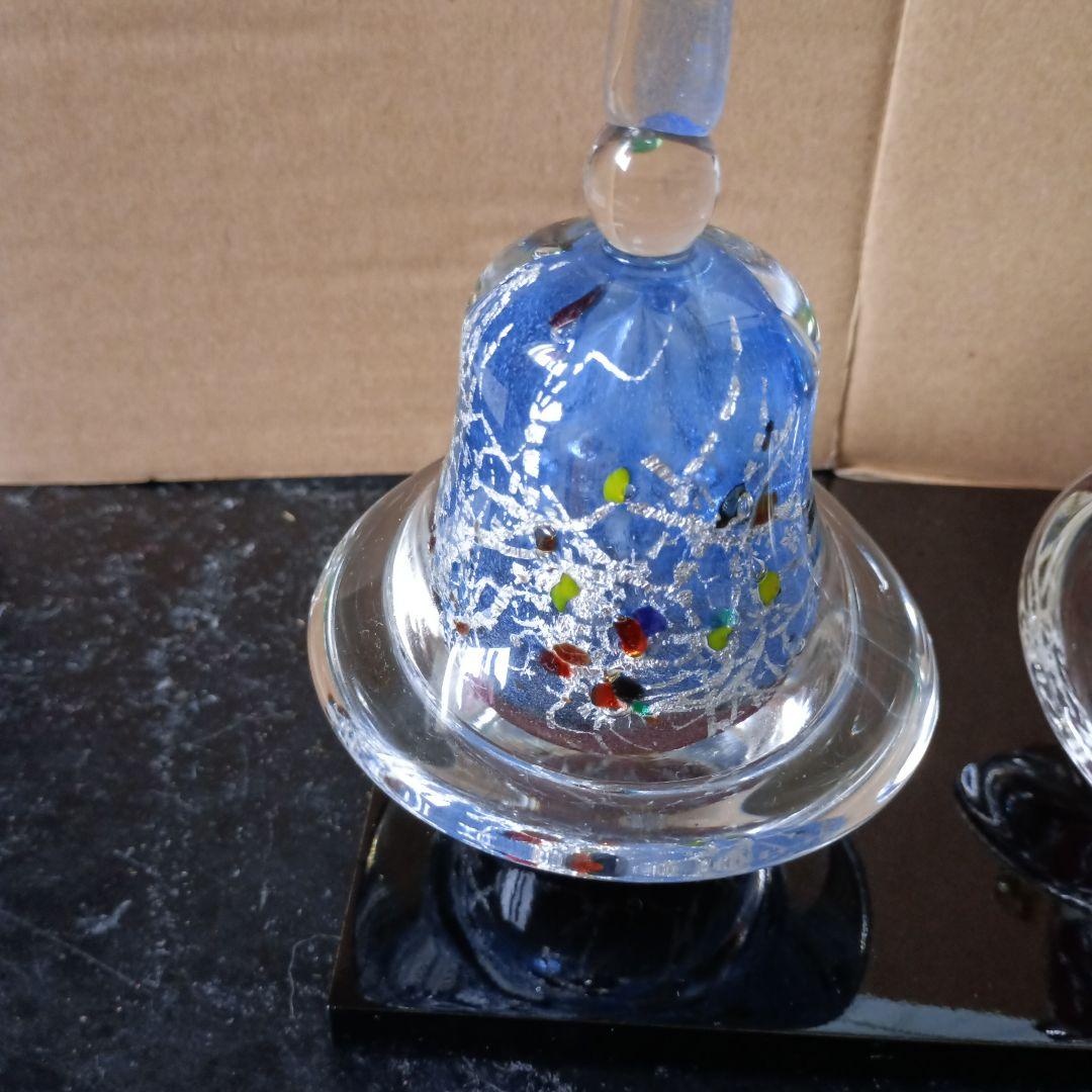 青と赤のガラス雛人形セット